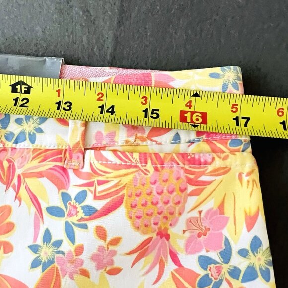 TALBOTS Perfect Crop Pants Size 10 Stretch Slim Leg Multicolor Fruit Flowers NWT - Picture 9 of 15